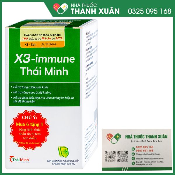 Viên uống X3-immune Thái Minh tăng cường sức đề kháng và hô hấp